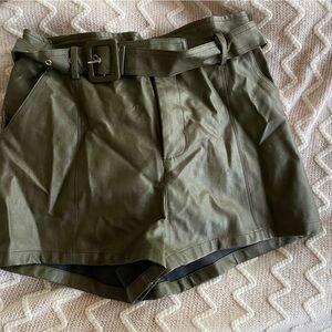 Altard State Faux Green Leather Shorts